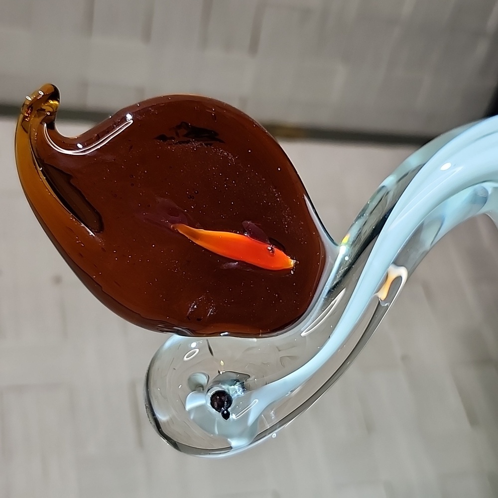 👉*ART GLASS* PELICAN W/ ORANGE FISH IN MOUTH ~HANDBLOWN - Picture 6 of 7
